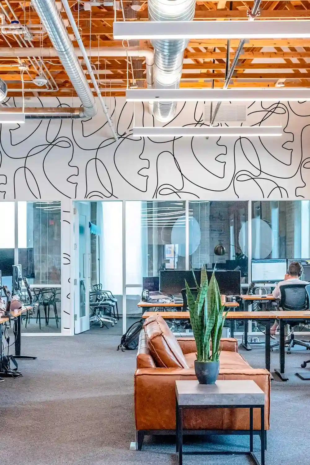 Commercial wallpaper installation office in West End, Atlanta